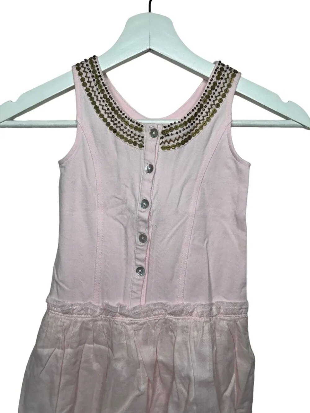 Lili Gaufrette Girls Size 4 Sleeveless Beaded Party Dress Pink Special Occasion